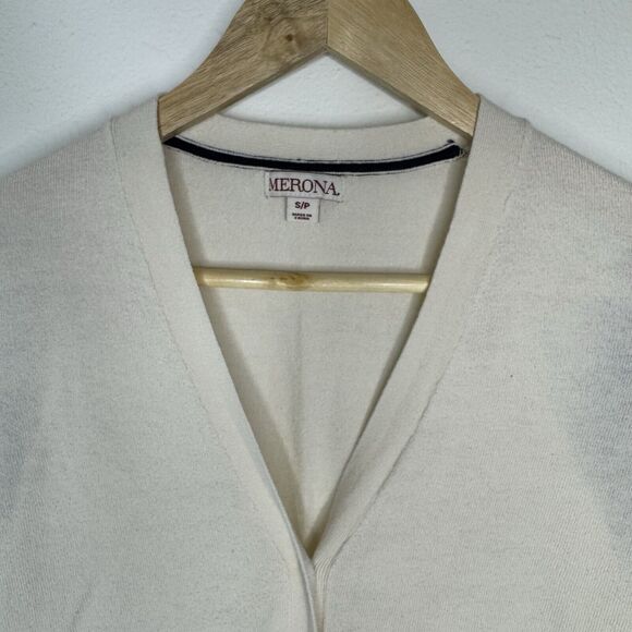 Merona Sweater Cardigans Blue & White Button Down Pearl Long Sleeve Womens Small - Picture 9 of 16